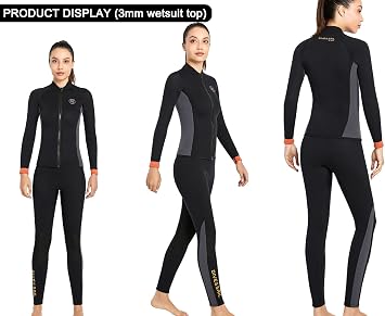 Wet Suit Full Suit Women Men Wetsuit 3mm Neoprene Front Zip Surfing SUP SUP Diving Scuba Diving Snorkeling