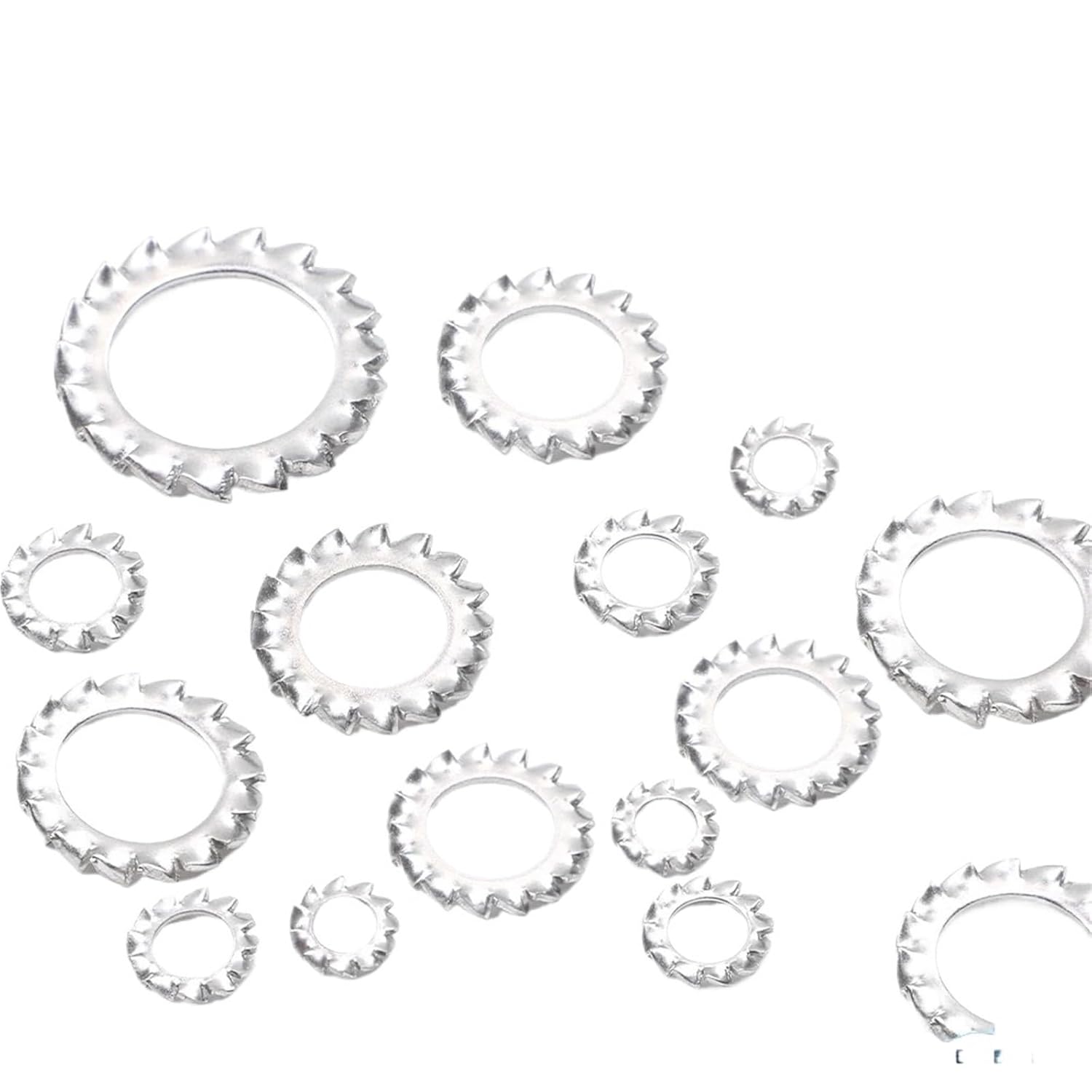 Star Washers 500pcs External Tooth Star Lock Washers M3 M4 M5 M6 M8 Stainless Steel(M5)