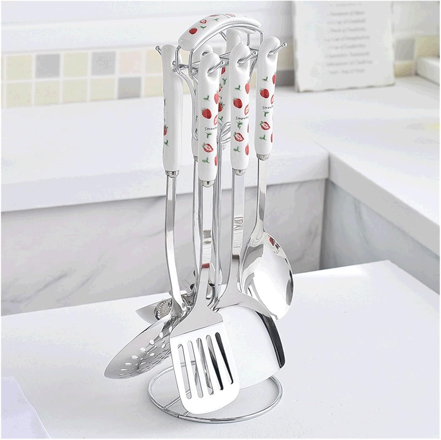Kitchenware Set Ceramic Stainless Steel 7 Piece Cooking Spoon Gift