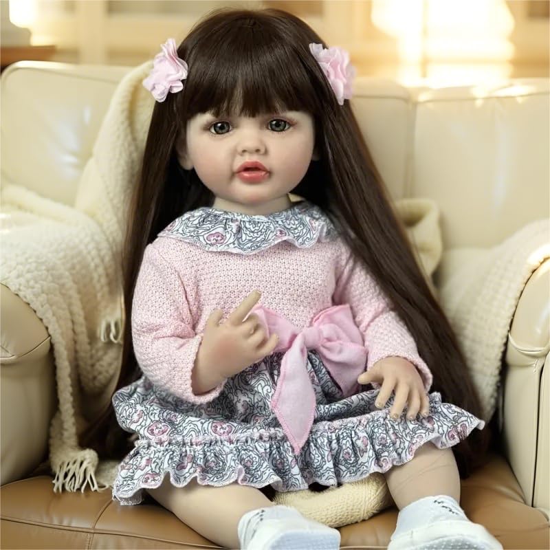 Muñeca Reborn Pinky Realista 55 cm cuerpo completo silicona miniatura 3