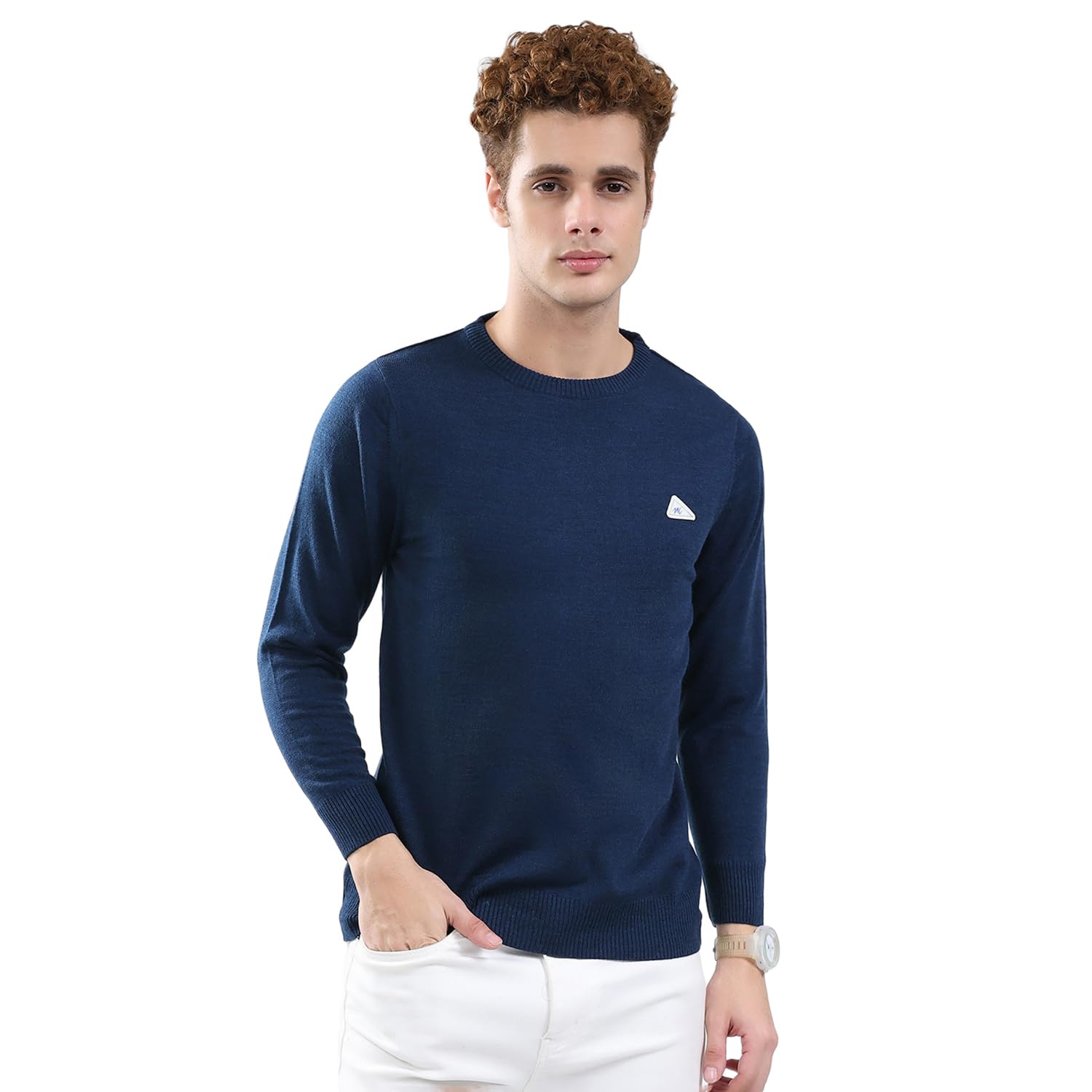 monte carlo Men Regular Fit Round Neck Solid Pull On Closure Full Sleeve Pullover | Warm Knitwear | Comfortable Winter Fashion | Casual Layering Sweater | Winter Pullover for Men's-picture-27