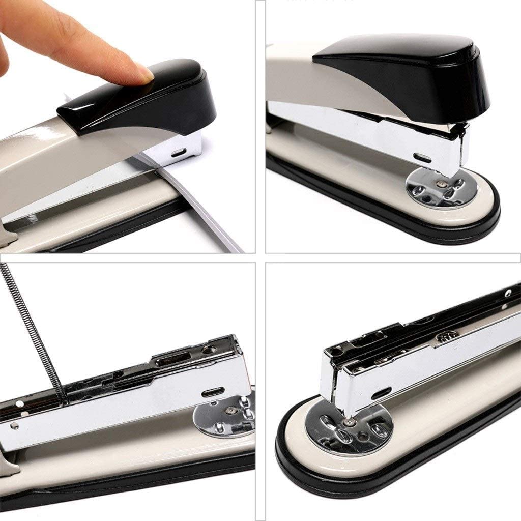 fhda Grapadoras de Escritorio de Metal, Grapadora Grande Multifuncional Adecuada para la Escuela, Oficina, Ahorro de Trabajo, Grapadora de Escritorio