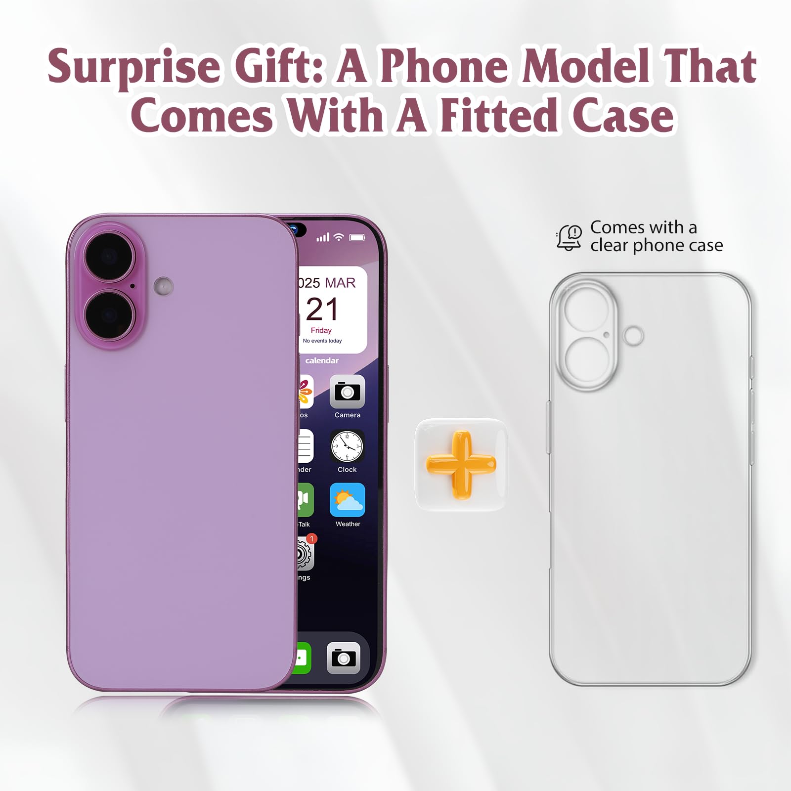 Modelo de teléfono falso falso, parece el teléfono real compatible con el teléfono 16, para exhibición de tienda de teléfonos celulares o enviar un teléfono de juguete 16 para niños (arcoíris rosa) 4