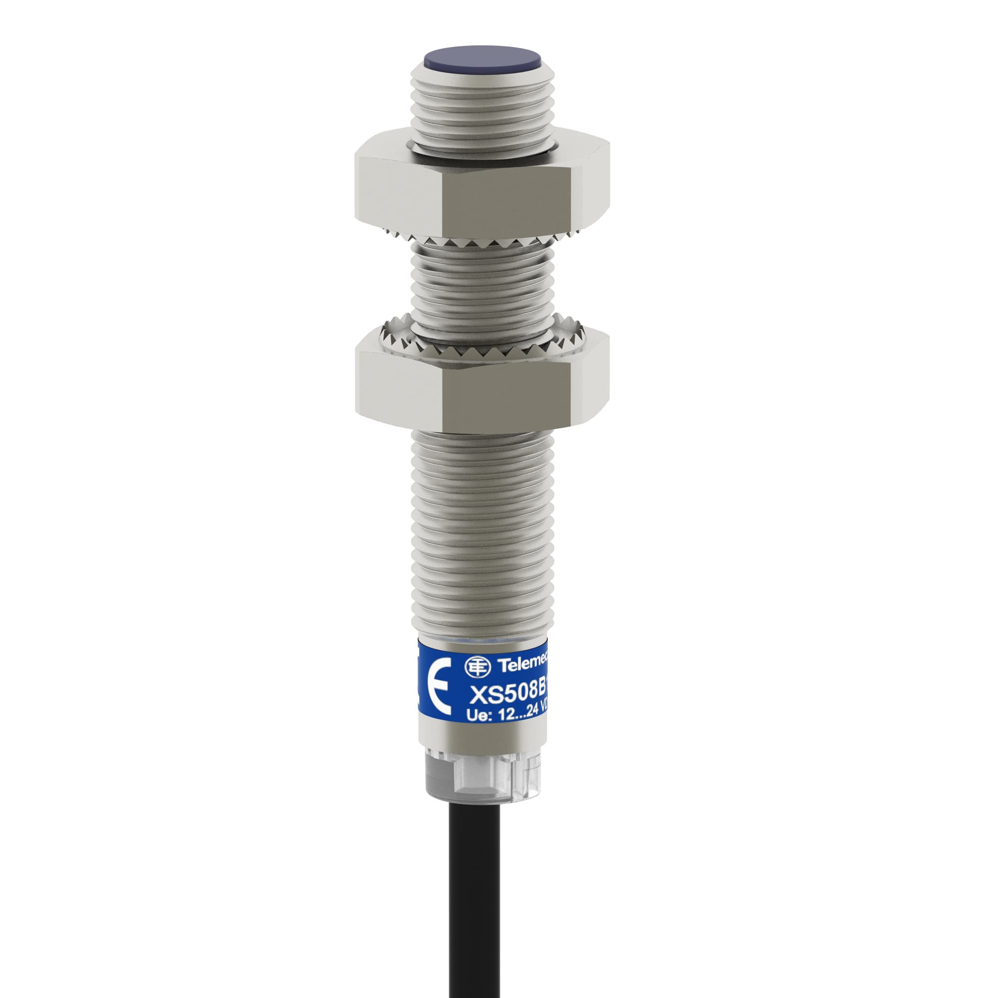 Schneider XS508B1PAL2 XS5 indukcyjny przełącznik zbliżeniowy M8, L33 mm, Edels, Sn 1,5 mm, 12-24 V DC, kabel, 2 m