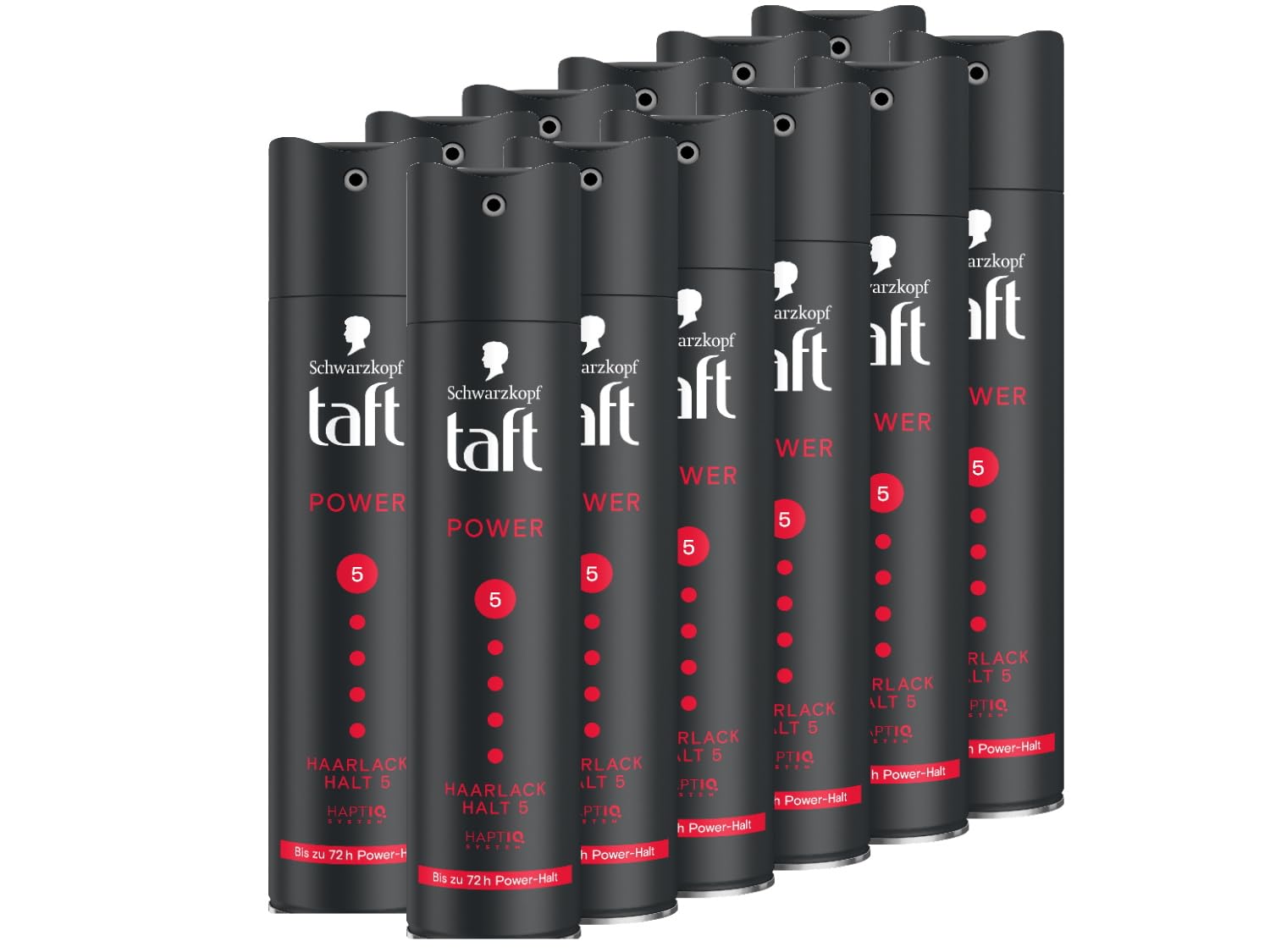 TAFT Schwarzkopf Haarlack Power (12x 250 ml), Haltegrad 5 Haarstyling, Haarspray für alle Haartypen, bis zu 72 Stunden starker Halt, vegane Formel*