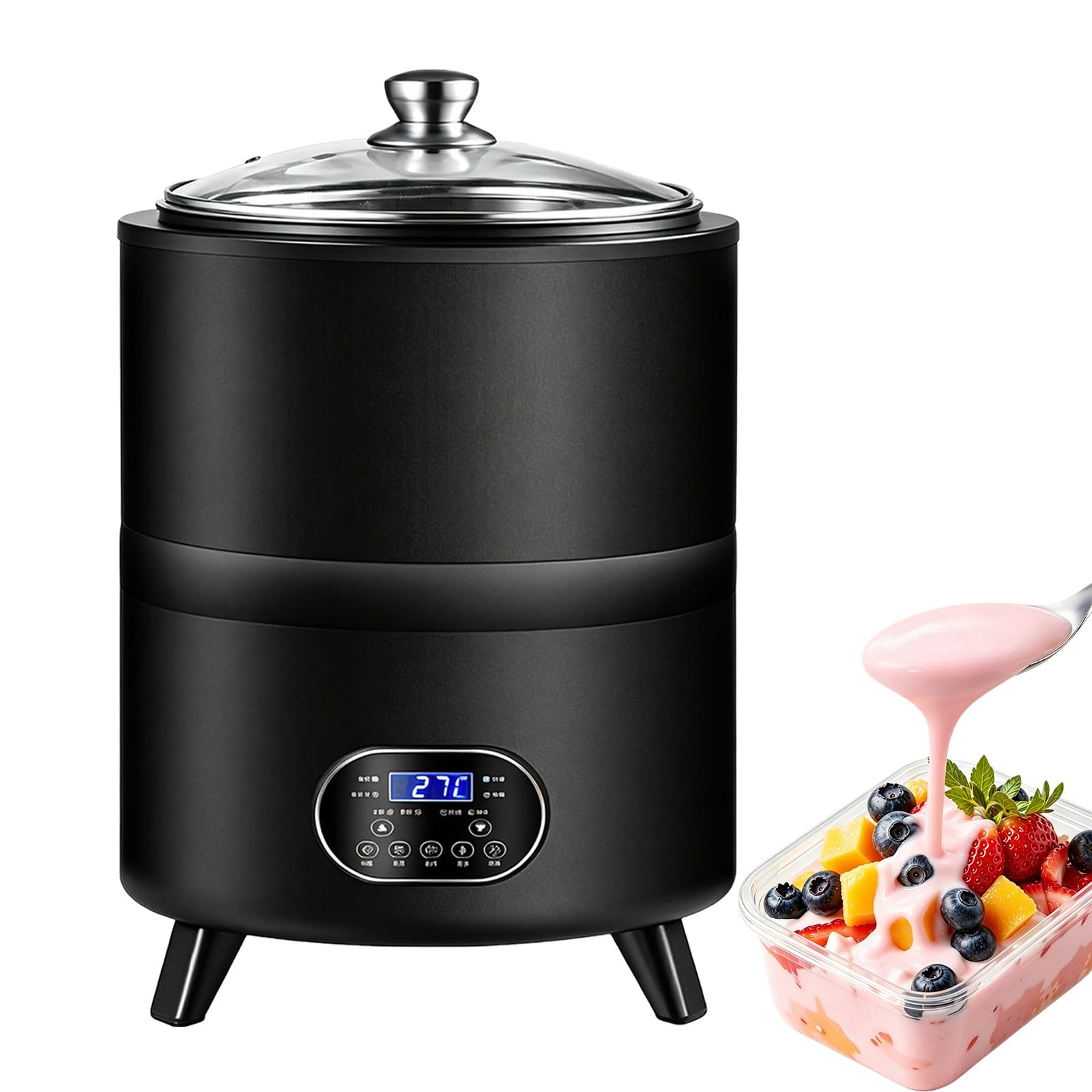 Automatyczny fermentor do jogurtu z inteligentną regulacją temperatury, równomierne rozprowadzanie ciepła 360°, pojemność 8 l do jogurtu probiotycznego, natto, produkcji wina ryżowego