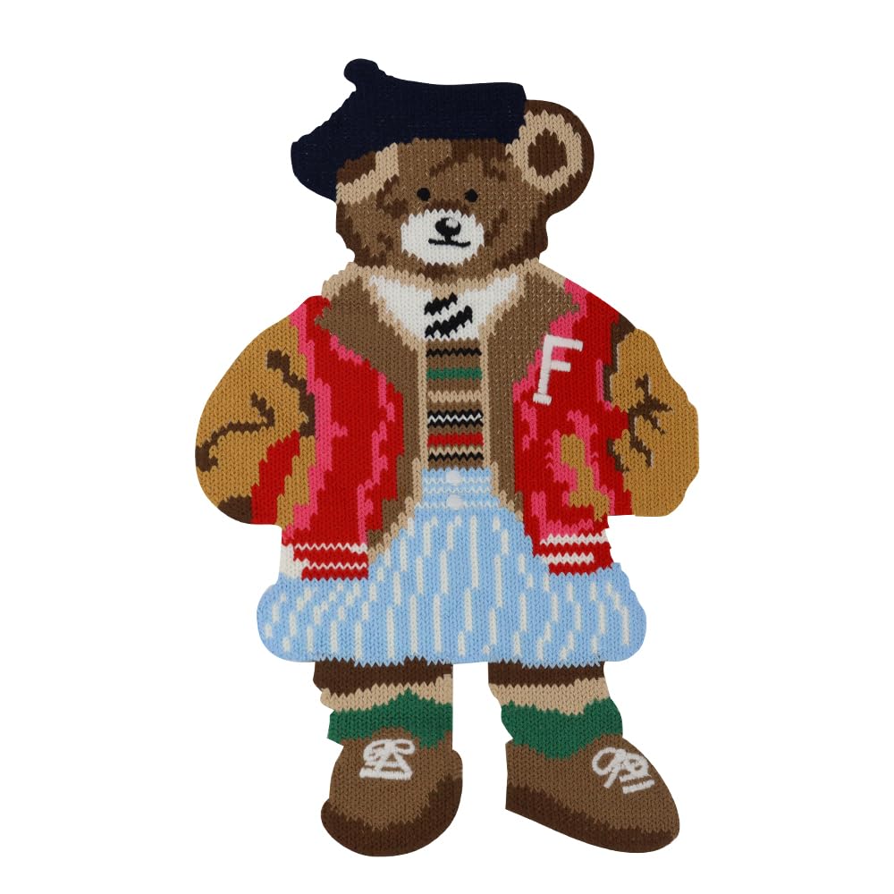 EMDOMO Lovely Bear Patches Fabric Patch Cool Bear Embroidery Applique Sew on Decorated Badges for Craft Clothes 1 Piece (J)