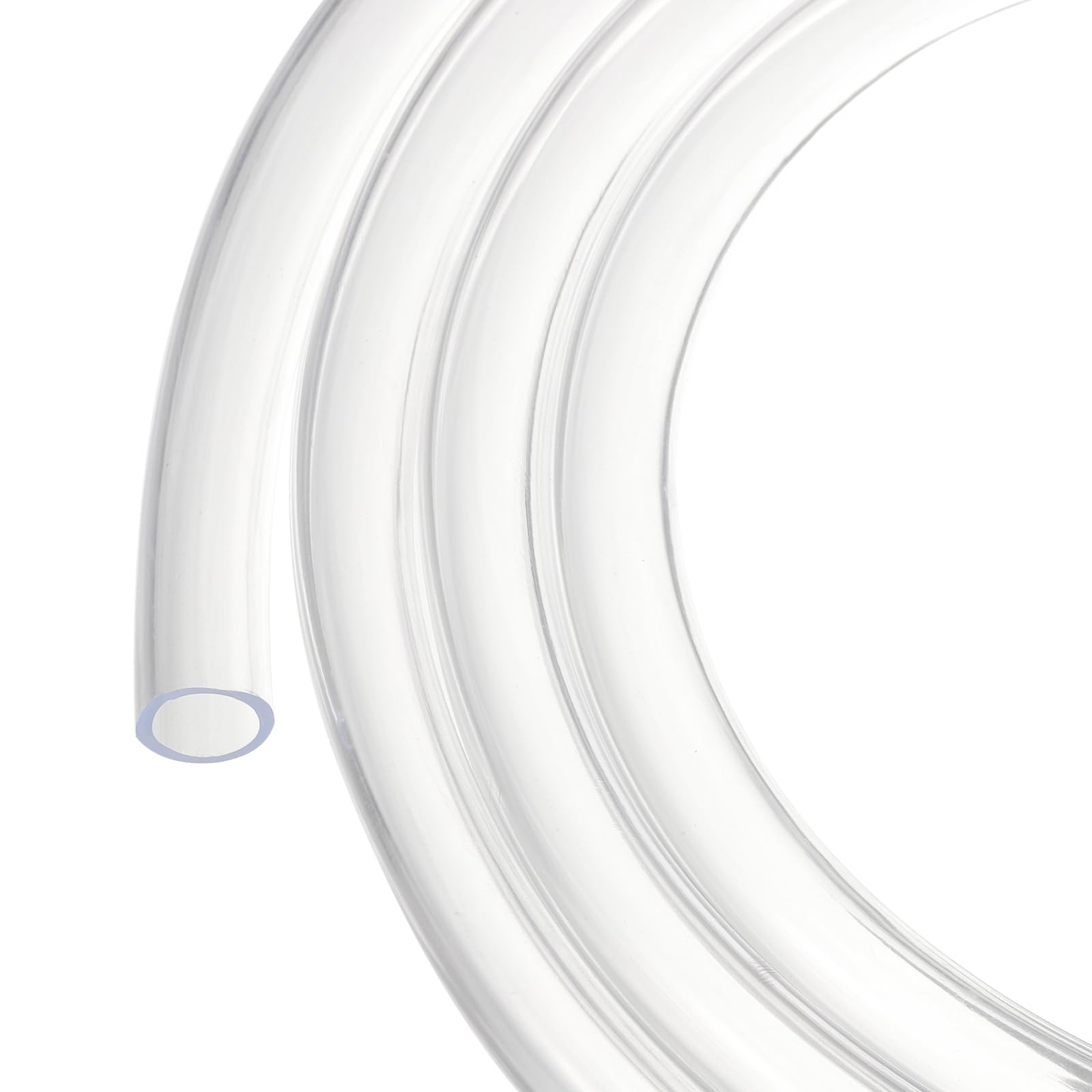 Rebower 50ft 15.9mm x 20.6mm Clear Plastic PVC Tubing Flexible Vinyl Tube, [for Garden Irrigation, Water Hose, Fish Tank, Aquarium] - 5/8" x 0.8" — image 1
