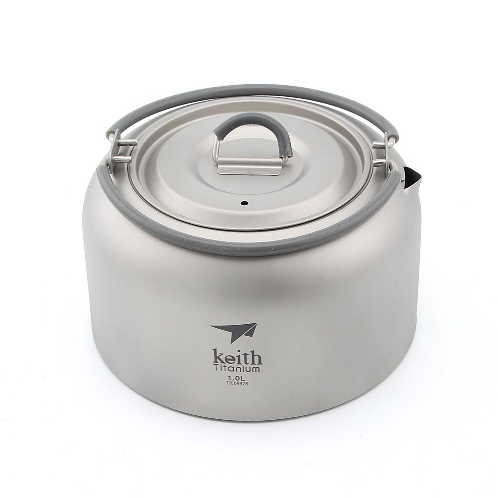 Keith Ti3901 Titanium bouilloire extérieur randonnée pique-nique Thé à suspendre bouilloire 1L 130 g