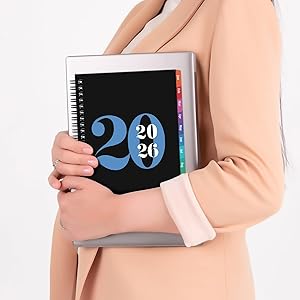 2026 Planner - Planner 2026, January 2026 - December 2026, 6.4" x 8.5", 2026 planner Weekly and Monthly with PP Cover and Colorful Tabs - Black