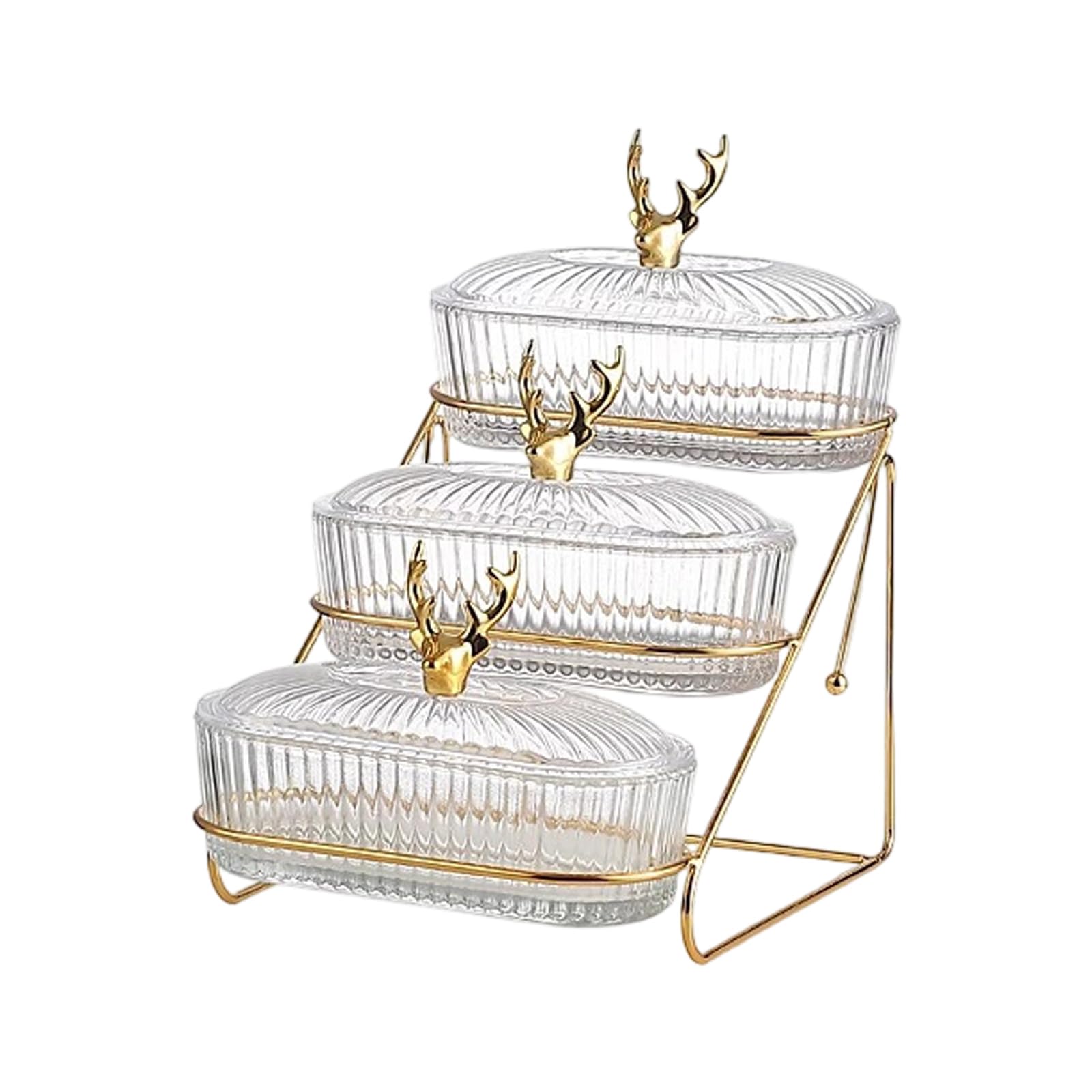 Boîte de rangement en fer à plusieurs niveaux pour la décoration de table basse élégante