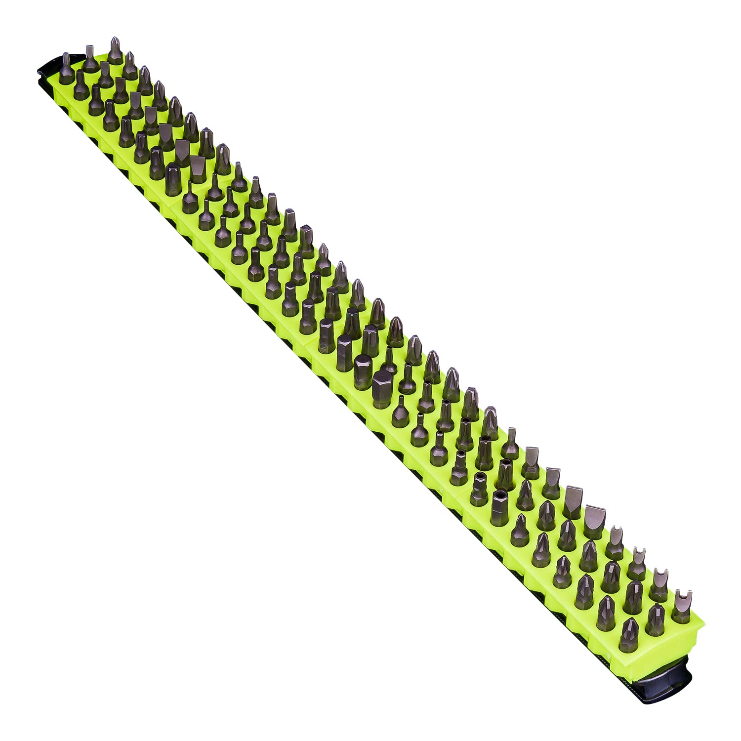 Ernst Manufacturing 96 Magnetische Bitstange, 6,35 mm Sechskant-Schraubendreher-Bit-Aufbewahrung, Werkzeug-Organizer – Schwarz/Hi-Viz