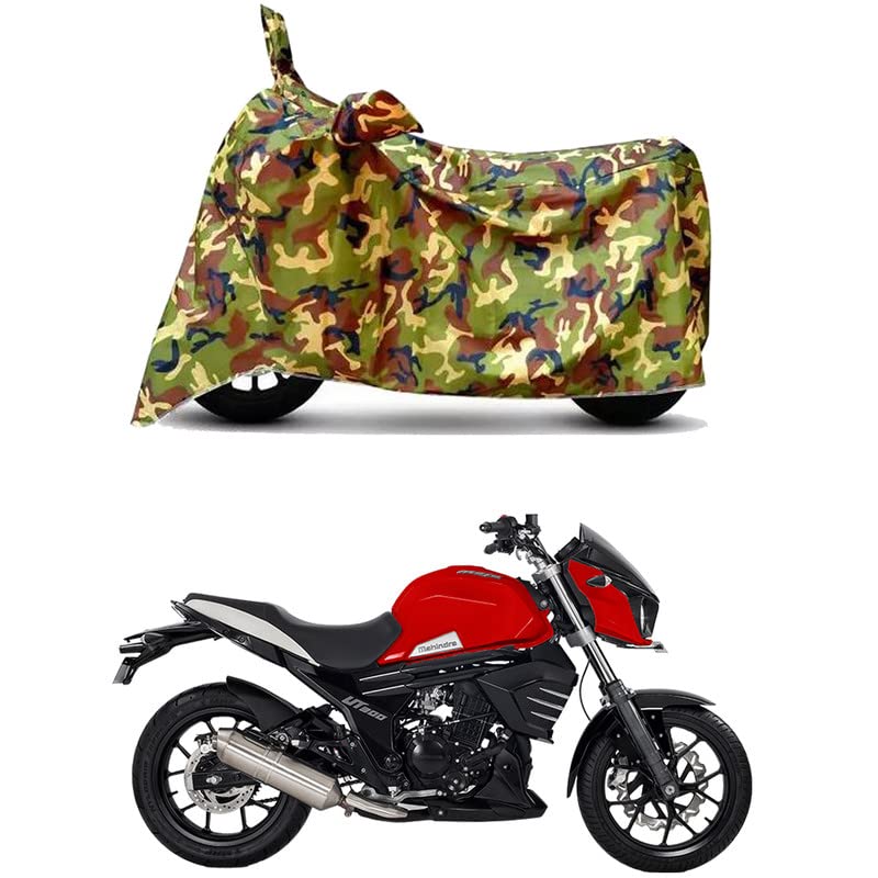 Image of Waterproof 100% PVC Coated Bike Scooty Two Wheeler Body Cover Compatible for Mahindra MOJO XT 300 ABS /UV-Rays /Heat Protection /Birds Dropping /Scratchproof /Dust Proof /All [6X6 Jungle Print]