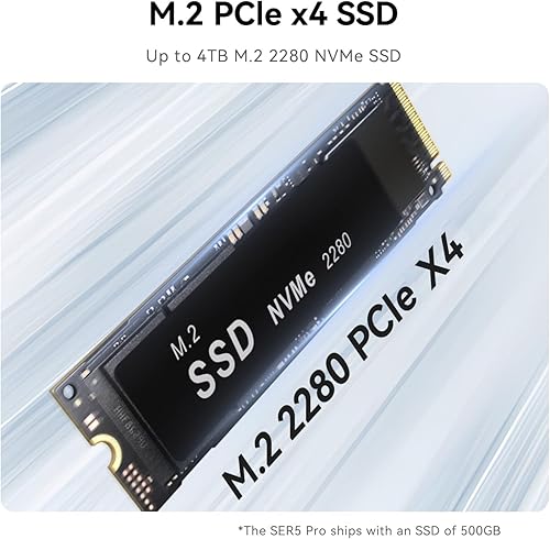 Miniatura 4 de Beelink SER5 Mini PC con AMD Ryzen 7 5800H (hasta 4.4GHz) W11 Pro 32GB DDR4 500GB NVMe SSD, pantalla triple 4K HD HDMITipo-C, WiFi 6