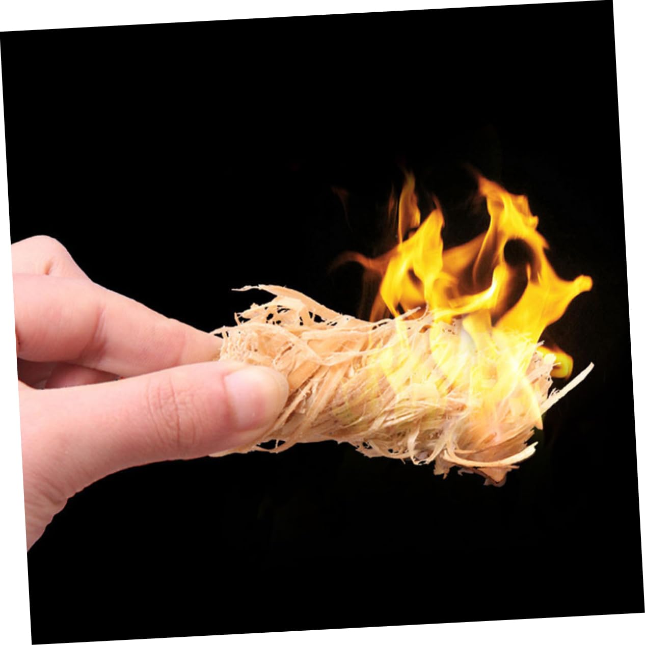 TOYANDONA 50pcs Carbon Wax Sticks Charcoal Fire Logs Indoor Fireplace Fire Starter for BBQ Grills