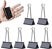 Vista 14 de Pinzas para carpetas medianas, paquete de 144, 1-1/4 pulgadas, negras, estándar de 32 mm, capacidad de 0.6 pulgadas, clips de papel de metal, clips