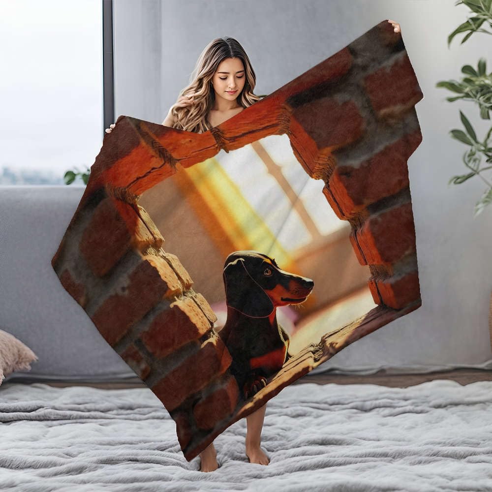 Couverture en flanelle grand format motif chien idéal pour vos soirées cocooning