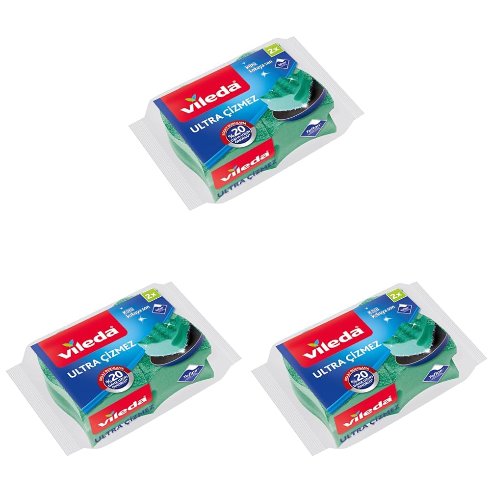 Vileda Çizmez Bulaşık Süngeri, Tırnak Koruyuculu 3lü paket