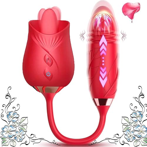 10 Intense Suction Patterns 10 Continuous Insertion Rose Adult Tool 2024 Women Toys Automatic Electric Adult Toys Machine USB Rechargeable BZ0277, Red