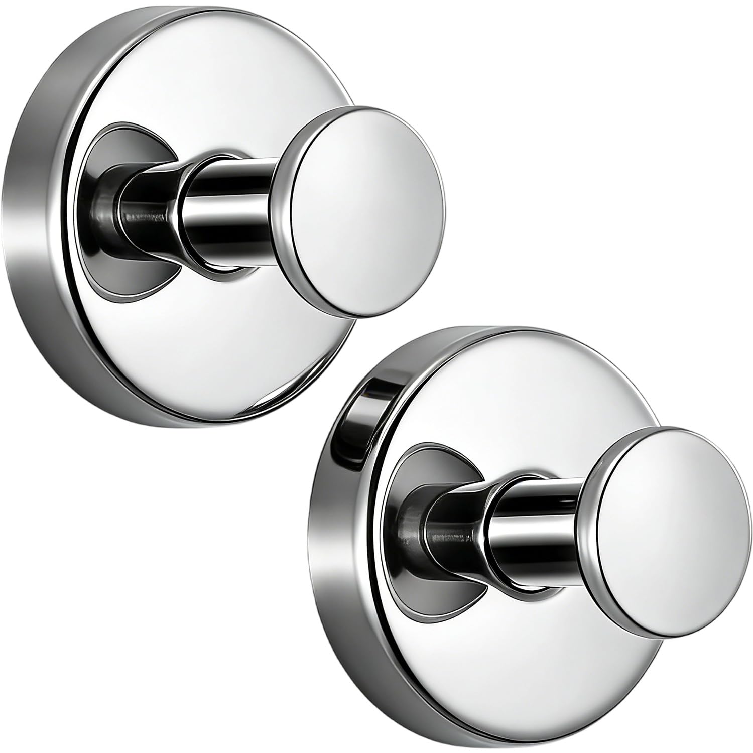 V-Kitpater Heavy Duty Suction Hooks 2 Pack, Chrome Plated 304 Stainless Steel No Drill Hooks for Bathroom Kitchen Tile Glass, Wreath Hanger for Front Door & UPVC, 10lb Waterproof Reusable No Residue