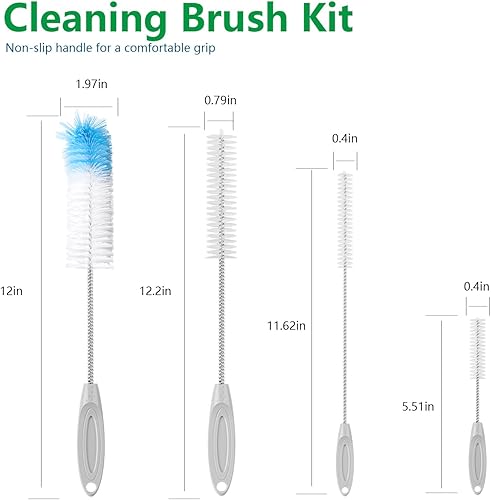 Miniatura 2 de BloomBloomme Kit de cepillo de limpieza de fuente de agua para gatos, kit de limpieza de fuente de mascotas para interiores y fuentes de perros,