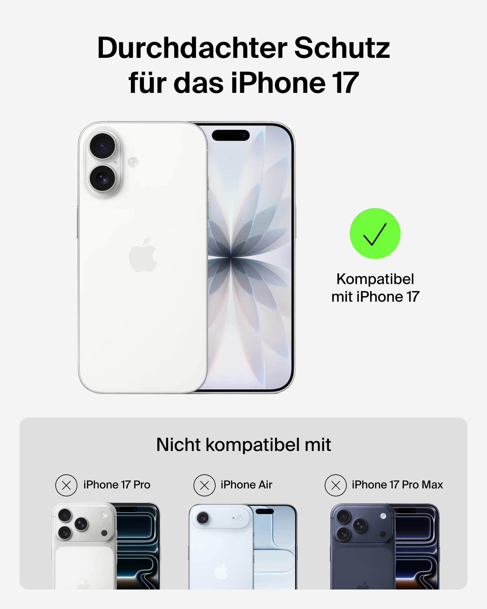 Belkin SheerForce Grip iPhone 17 Hülle MagSafe Kompatible Handyhülle mit Rutschfesten Rändern, iPhone Schutzhülle, Magnetisch, Transparent, Dünn und Stoßfest – Blau