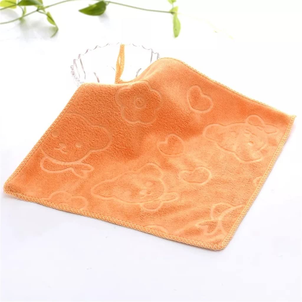 2pcBaby Serviettes Salive Super Doux Microfibre Serviette d'allaitement Garçons Filles De Toilette Lingettes Mouchoir(Oranje)