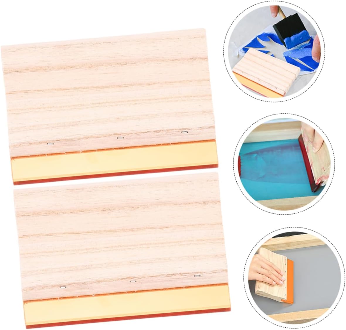 OSALADI 2Pcs Wooden Screen Printing Squeegee for Oil and Water-Based Inks Sturdy Ink Scratch Board for Artists for Screen Printing Projects