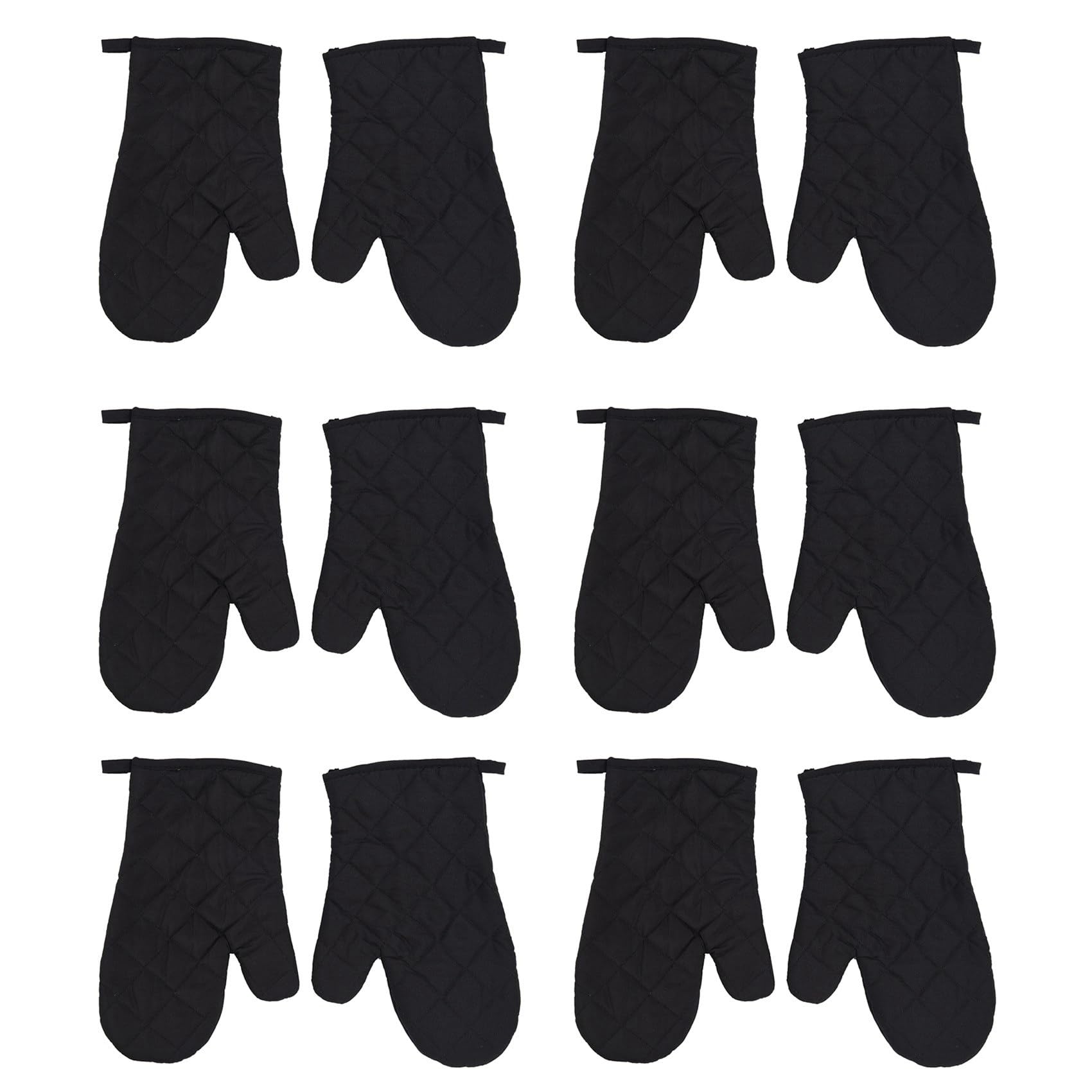 6 Paire A la Chaleur en Coton de Four Cuisine Cuisson Moufles de Cuisson Noires
