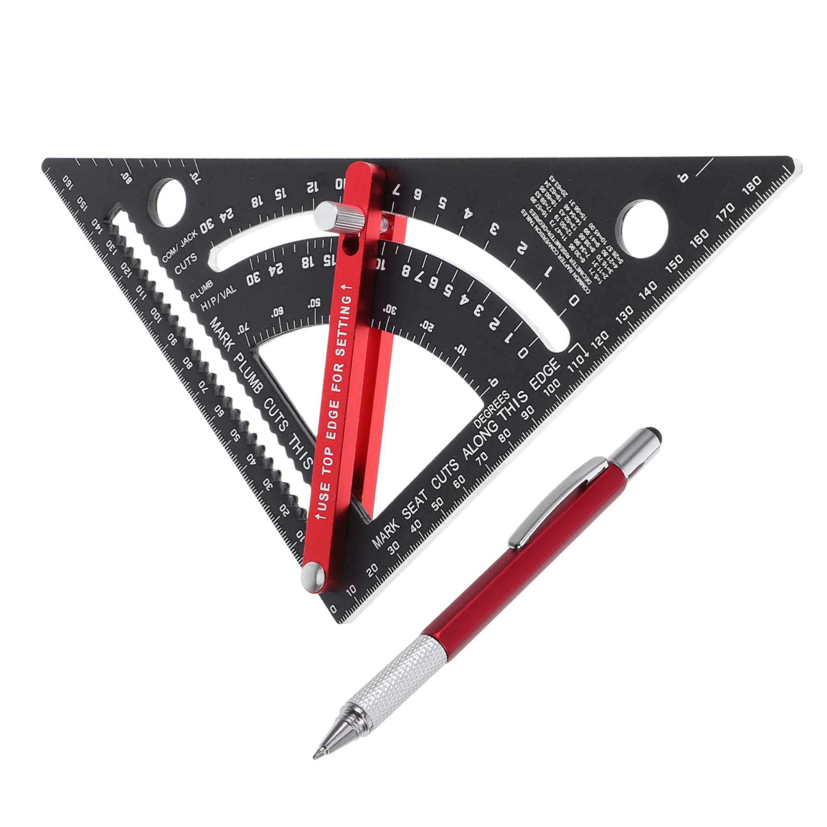 Escuadra de Carpintero Grande Ajustable de Aleación de Aluminio Rojo