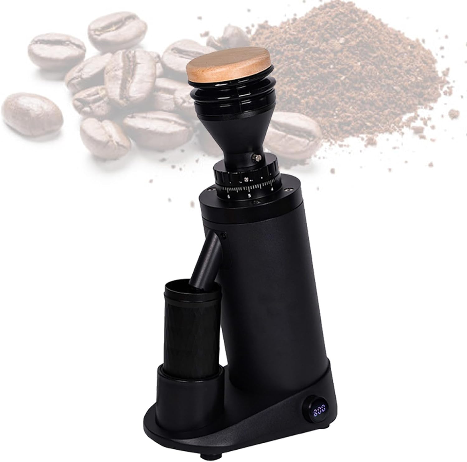 Commercial Coffee Bean Grinder, Electric Automatic Coffee Bean Grinder, with Brushless Motor, Adjustable Grinding Precision V3-Black