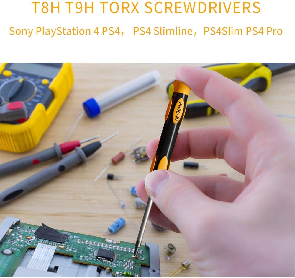 Repair Tool Kit Screwdrivers for PS4 PS5, T9 T8 Torx Security Phillips PH00 PH1 for Sony Playstation PS4, Vita, PS3, PS4 Slim, PS4 Pro,PSP (Screwdrivers Kits for PS4)