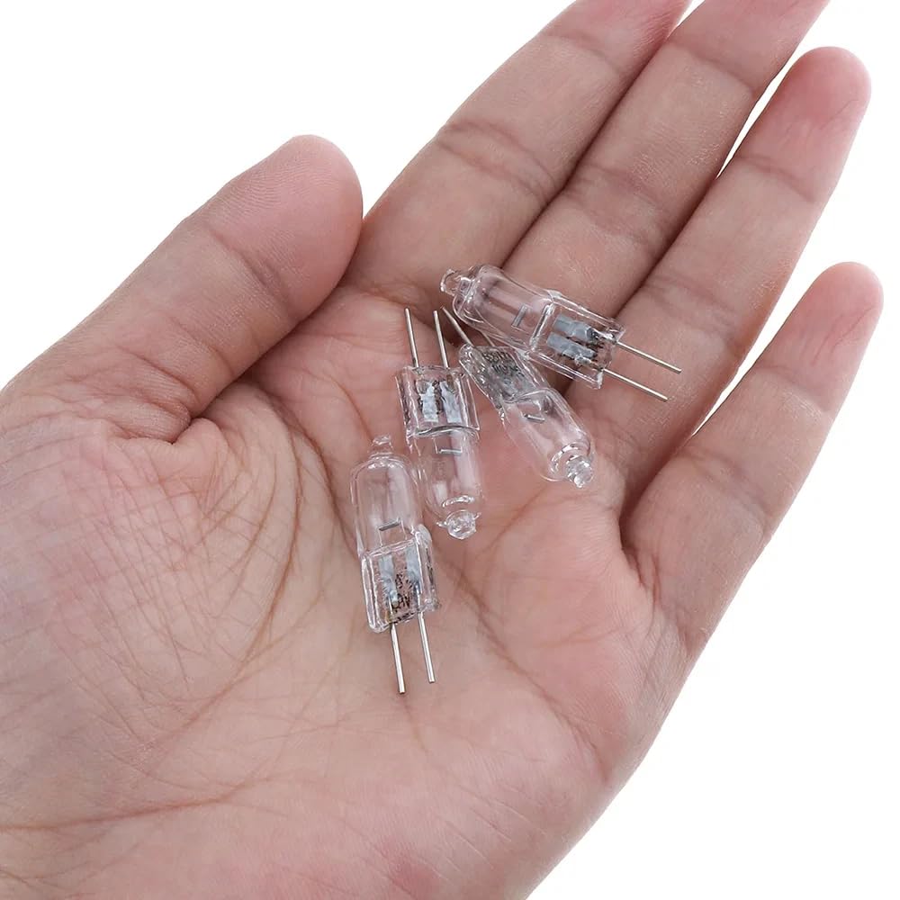 BLOMDE G4-Halogenlampe, 12 V, 10 W, 20 W, 35 W, Warmweiß 2700 K, Cri95, dimmbarer Doppelstiftsockel, verwendet für Kronleuchter und Schrankleuchten, 20 Stück/12 V-50 W