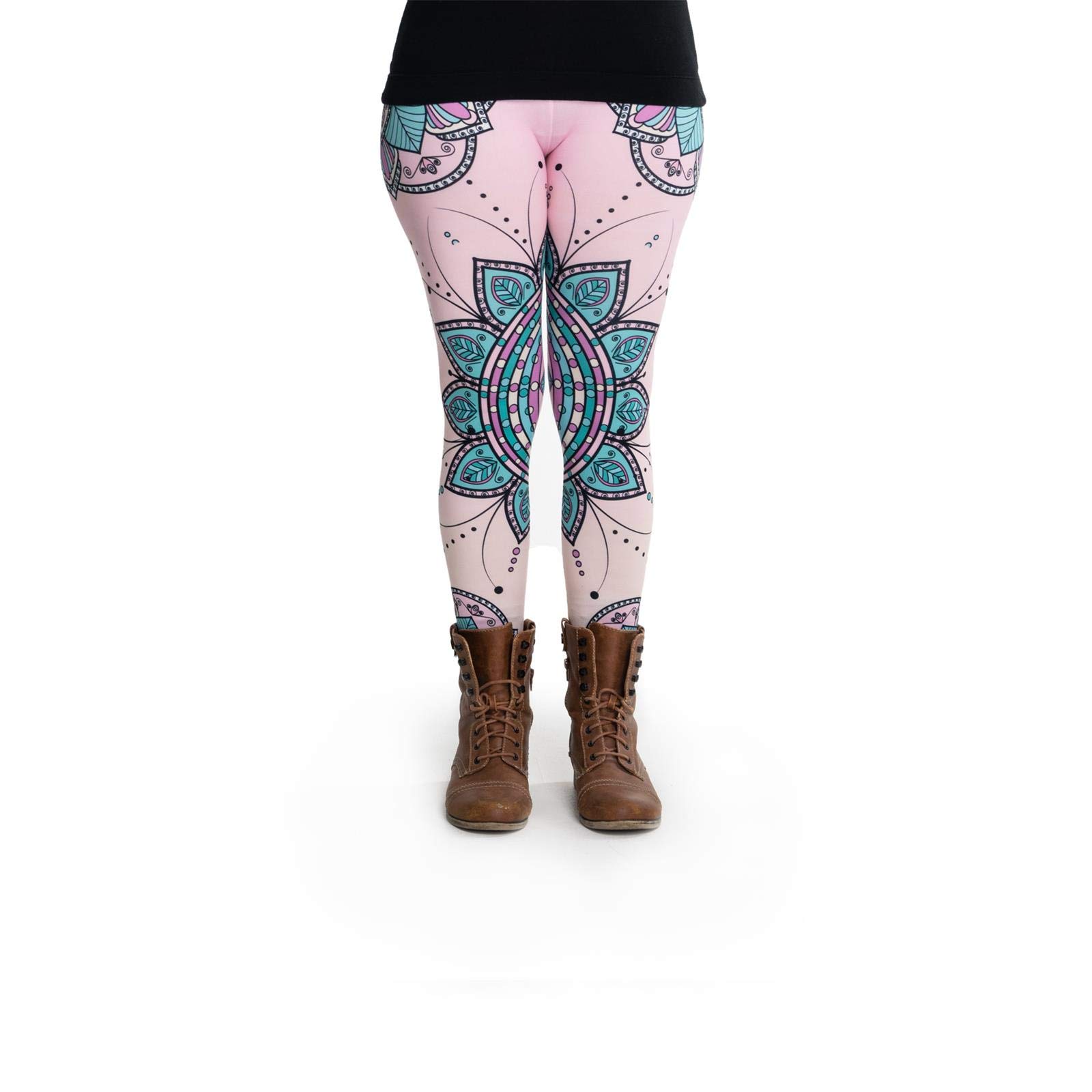 cosey Leggings Mandala Line Leggings (Einheitsgröße XS - L) mit farbenfrohem Blumen-Design