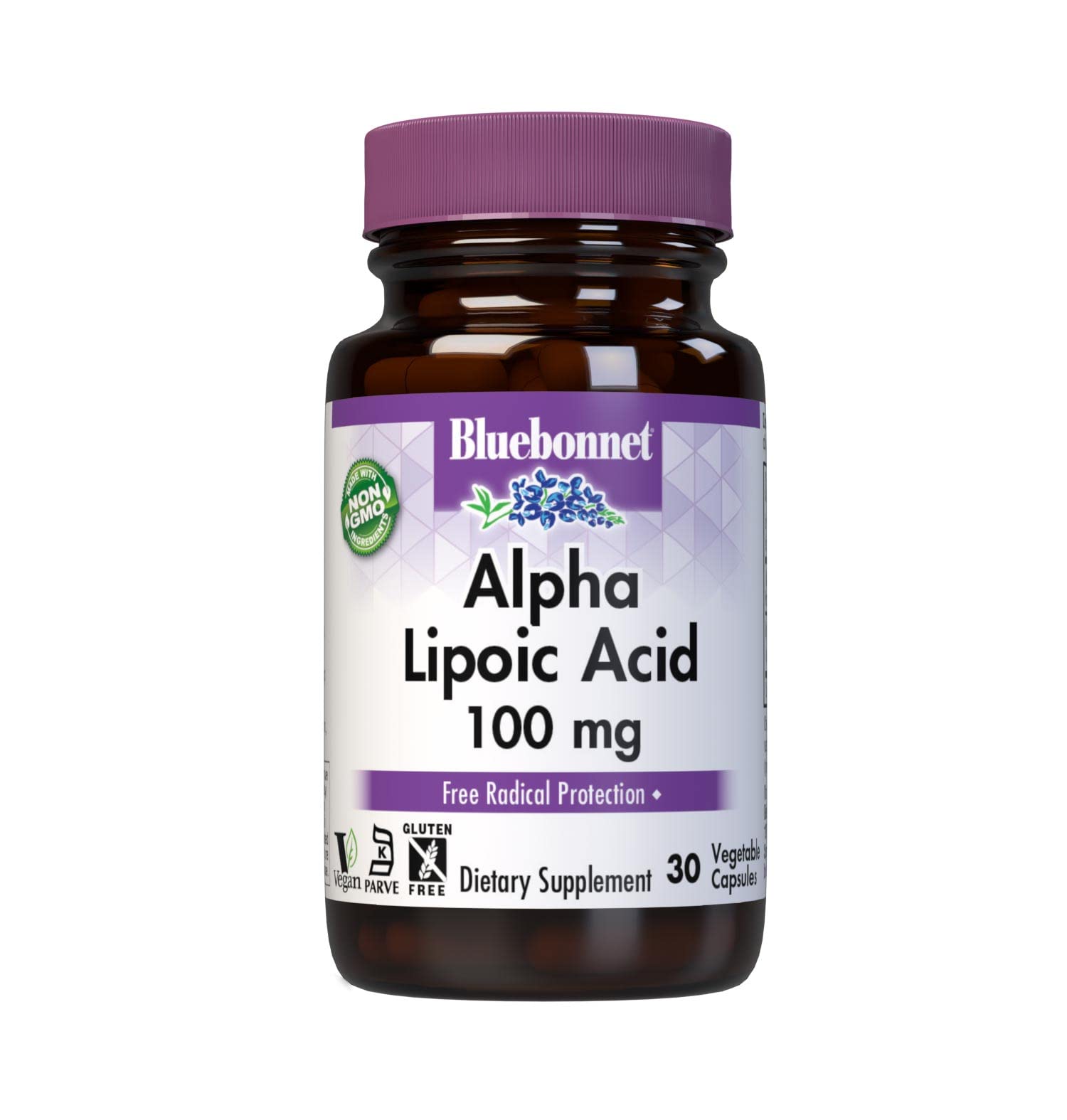 Bluebonnet Nutrition Blue Bonnet Alpha Lipoic Acid 100 mg Vegetable Capsules, 30 ct