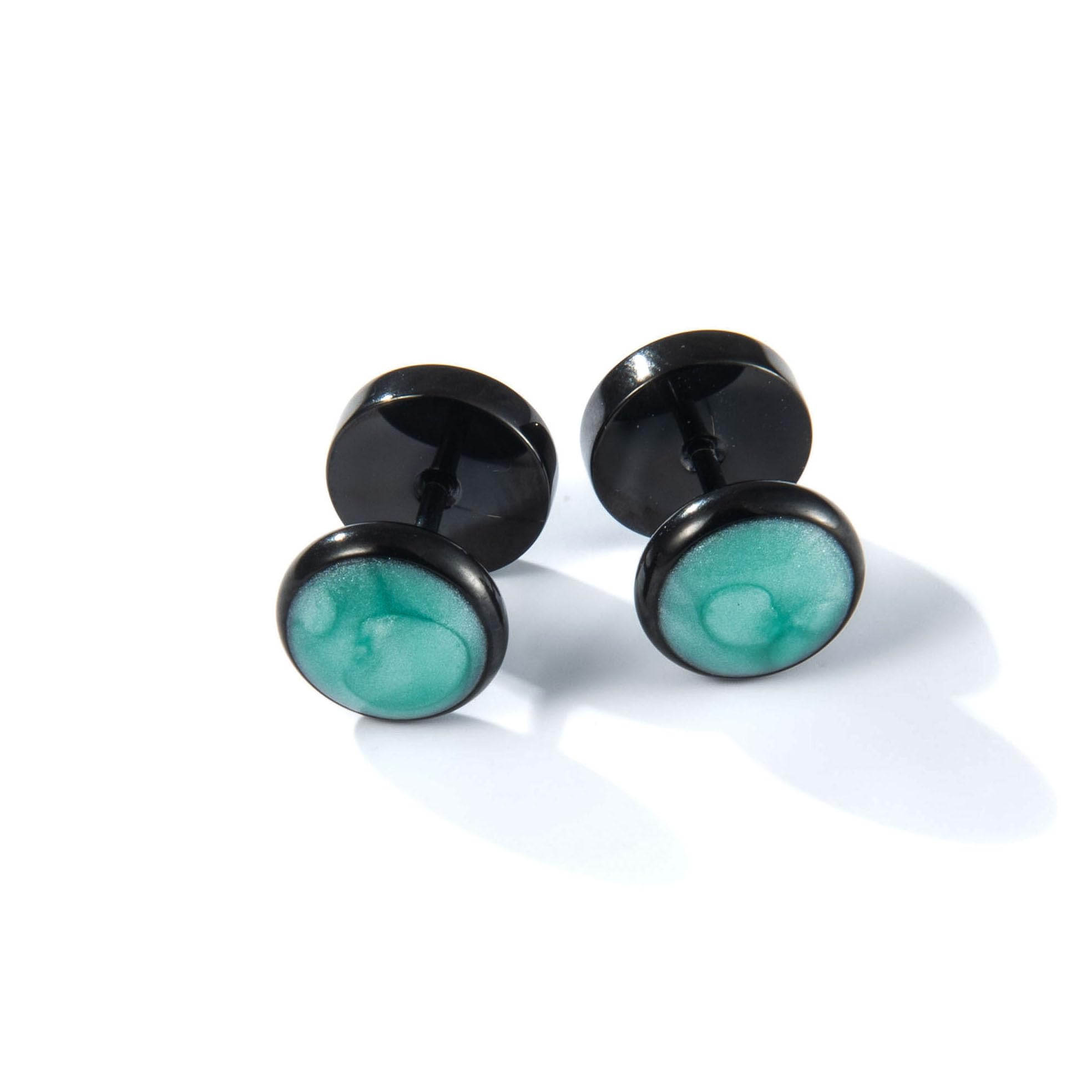 Colorful Punk Dot Barbell Screw Back Earrings Hypoallergenic for Sensitive Ears