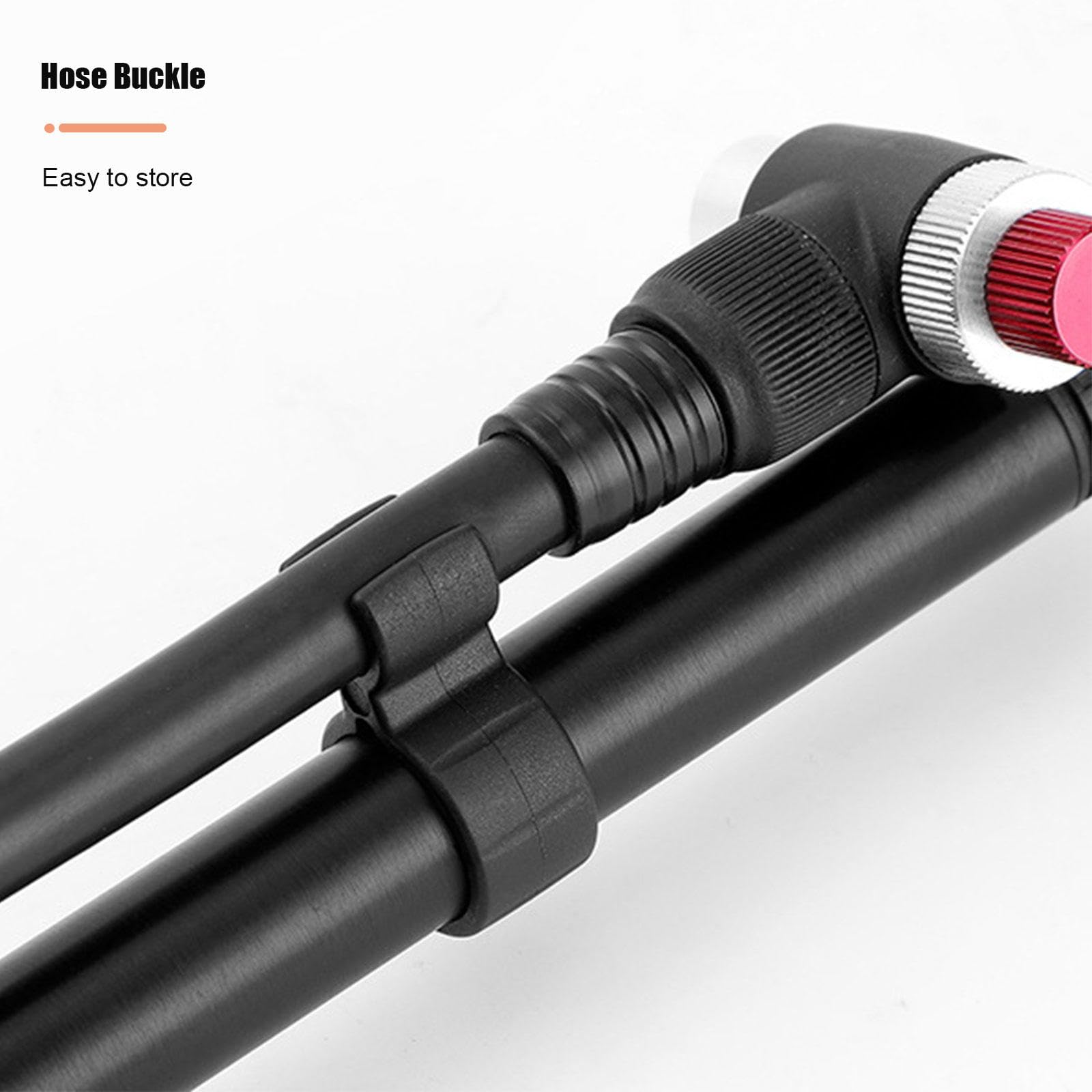 Fahrradpumpe mit 300 PSI Manometer, Kompakte Fahrradpumpe mit Presta- und Schrader-Ventilen, Mini-Fahrradreifen-Standpumpe für Rennrad, Mountainbike