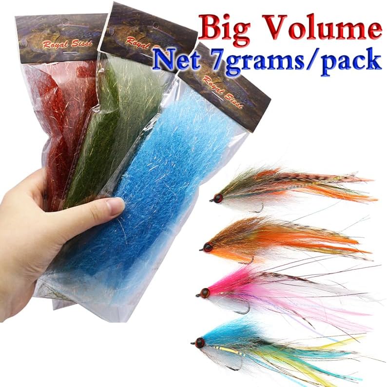 Flash Blend Slinky Fiber 8 Colors Crimped Synthetic Hair for Streamer Flies