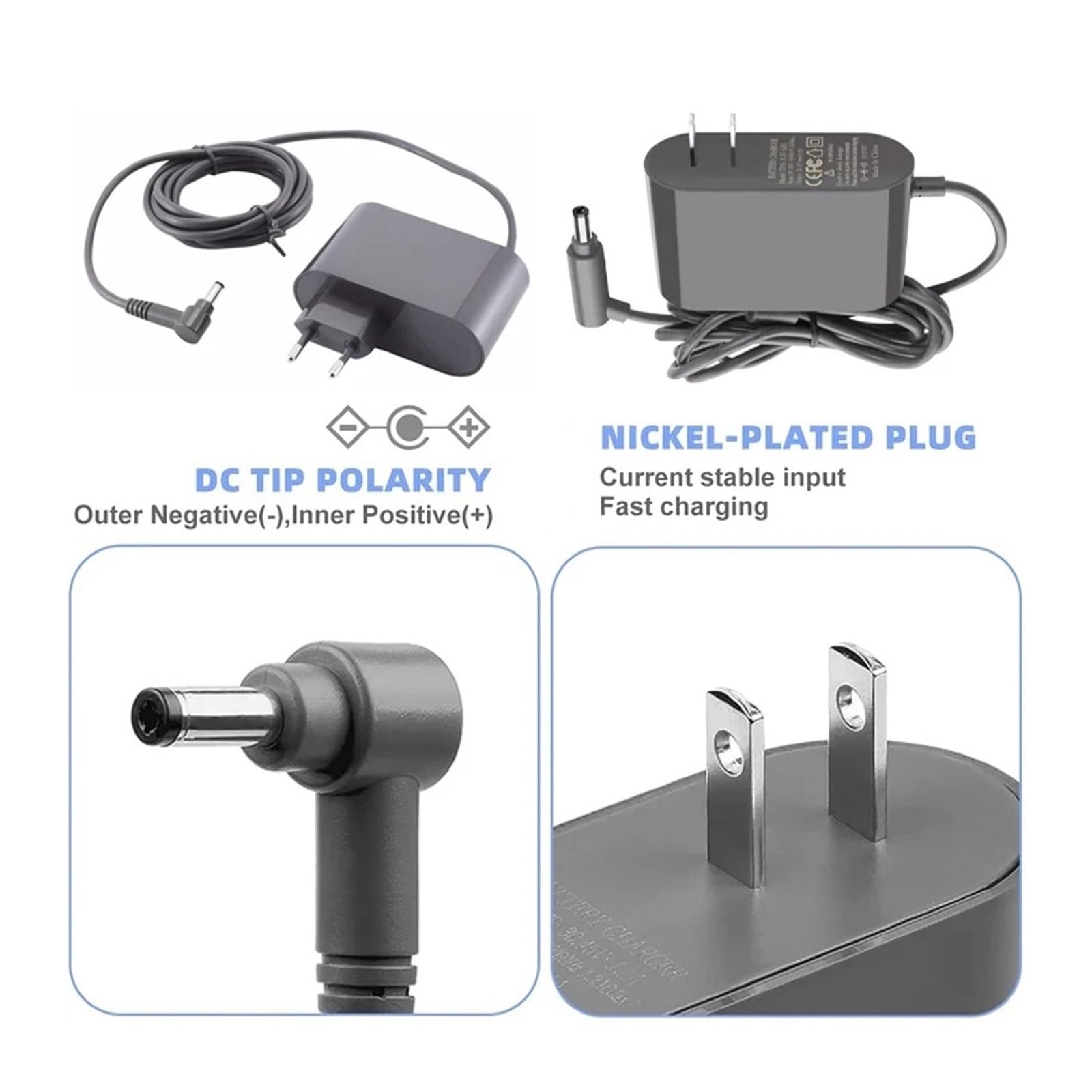 Caricabatterie Per Aspirapolvere, Compatibile Con Dyson, V10 V11 V12 V15, Adattatore Di Alimentazione Batteria 30.45V 1.1A