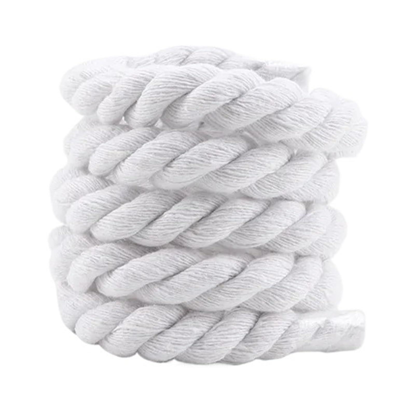 GPDNBIEU Shoelaces, Round Shoelace Cotton Weaving Bold Shoelaces For Sneakers Colorful 1CM Thicker Running Boots Shoe Laces(White,100cm)