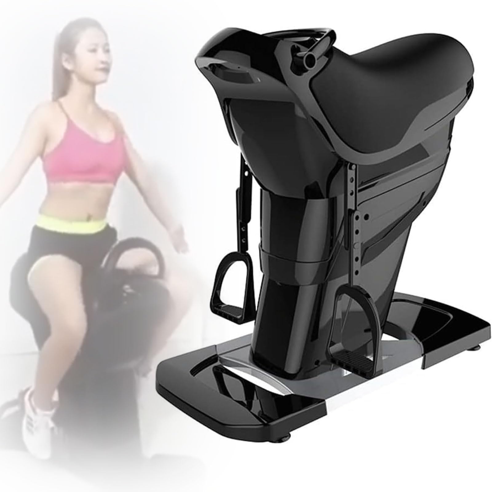 QINPI 200W Simulation Horse Riding Machine, 3 Mods Indoor Electric Horse Riding Fitness Machine With Bluetooth Music Function, 20 Speeds, Capacity 330lbs, for Home, Gym, Office, Garden