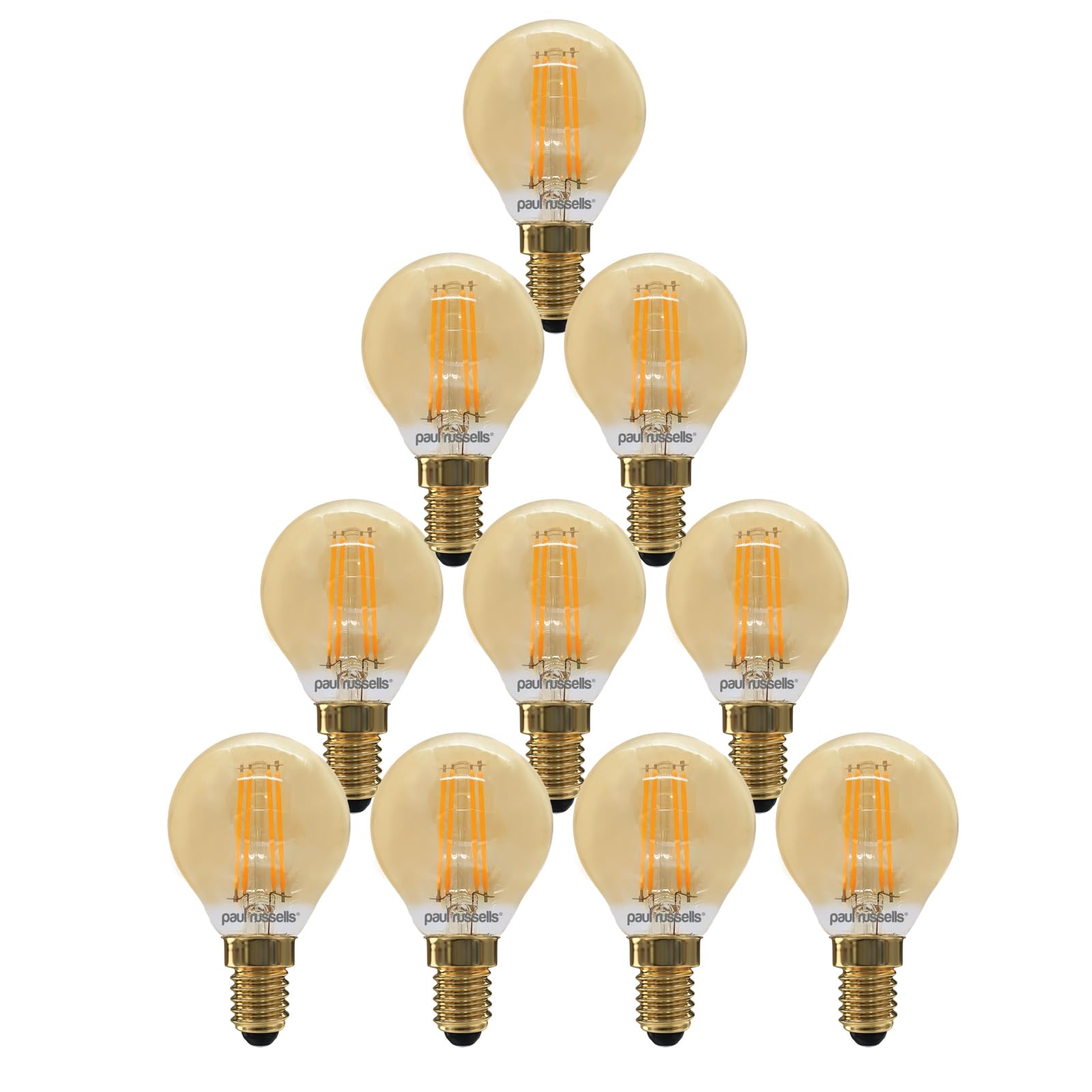 paul russells LED Filament Golf Ball Light Small Edison Screw E14, 35W Equivalent G45 Bulbs