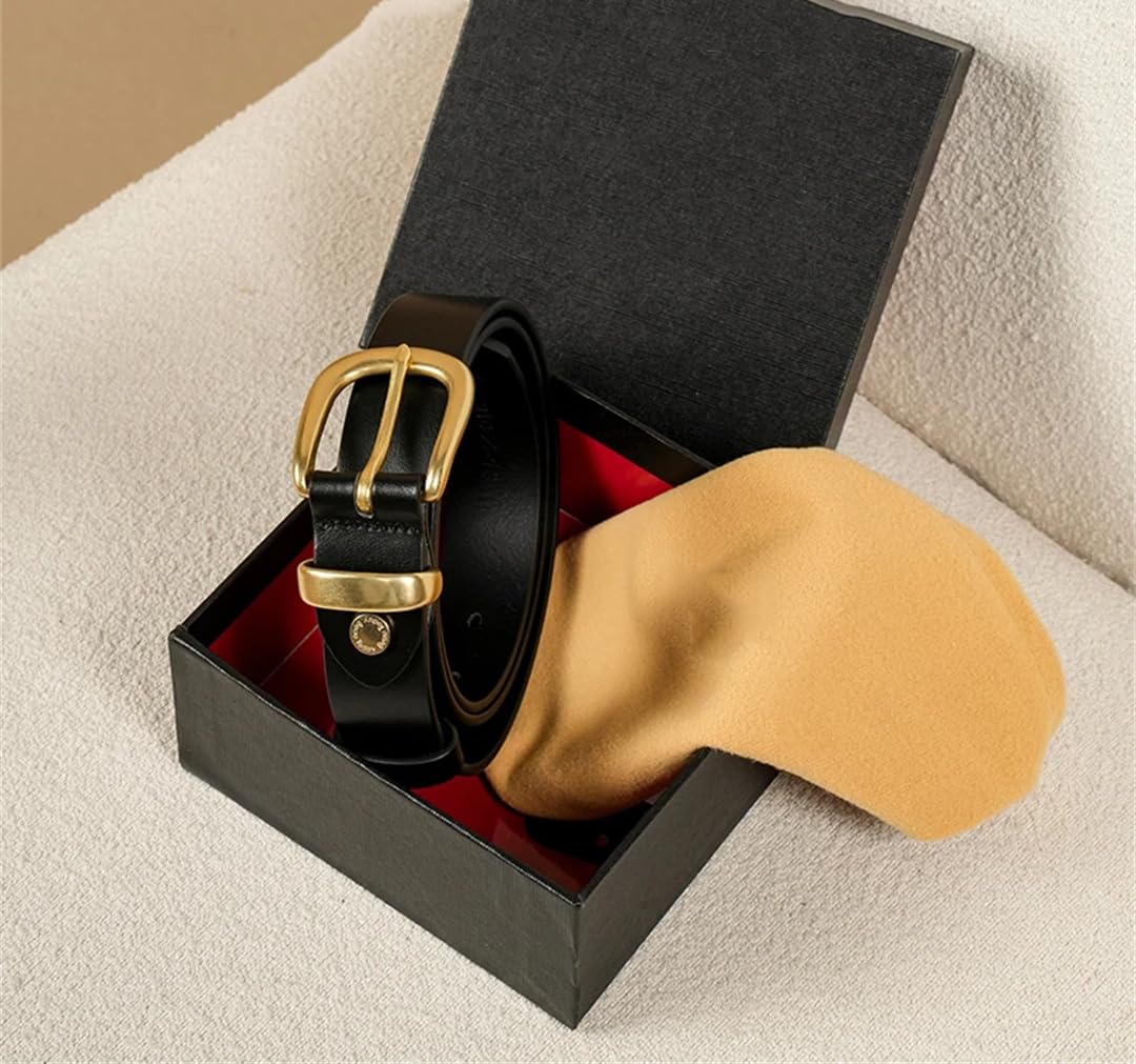 Cinturones de cuero de vaca para mujer, hebilla de color sólido, accesorios de vestir, cintura