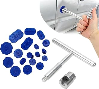 19 PCS Car Dent Repair Puller, Dent Separator Suction Cup Puller Repair Kit with T-Shape Puller, Paint-Free Body Dent Hail Damage Repair, Universal Accessory for Most Car Models (Blue)