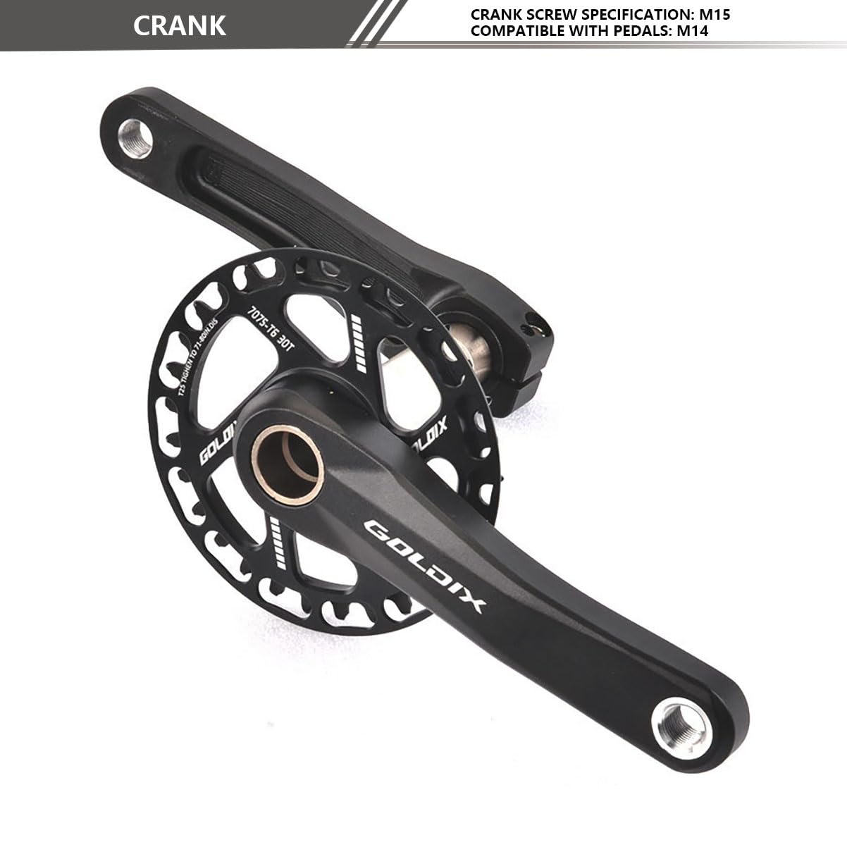 110/127/140/150/155/160mm Bracci Pedivella Integrati Cavi per Bicicletta Pieghevole per Bambini Corona 28/30/32/34/36T Guarnitura in Lega di Alluminio per 7-12 velocità(36T-140mm)