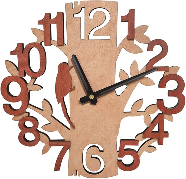 Amazon Brand - Umi Tree-Shape Wall Clock Silent Non-Ticking Clocks for Office Kitchen Living Room Bedroom