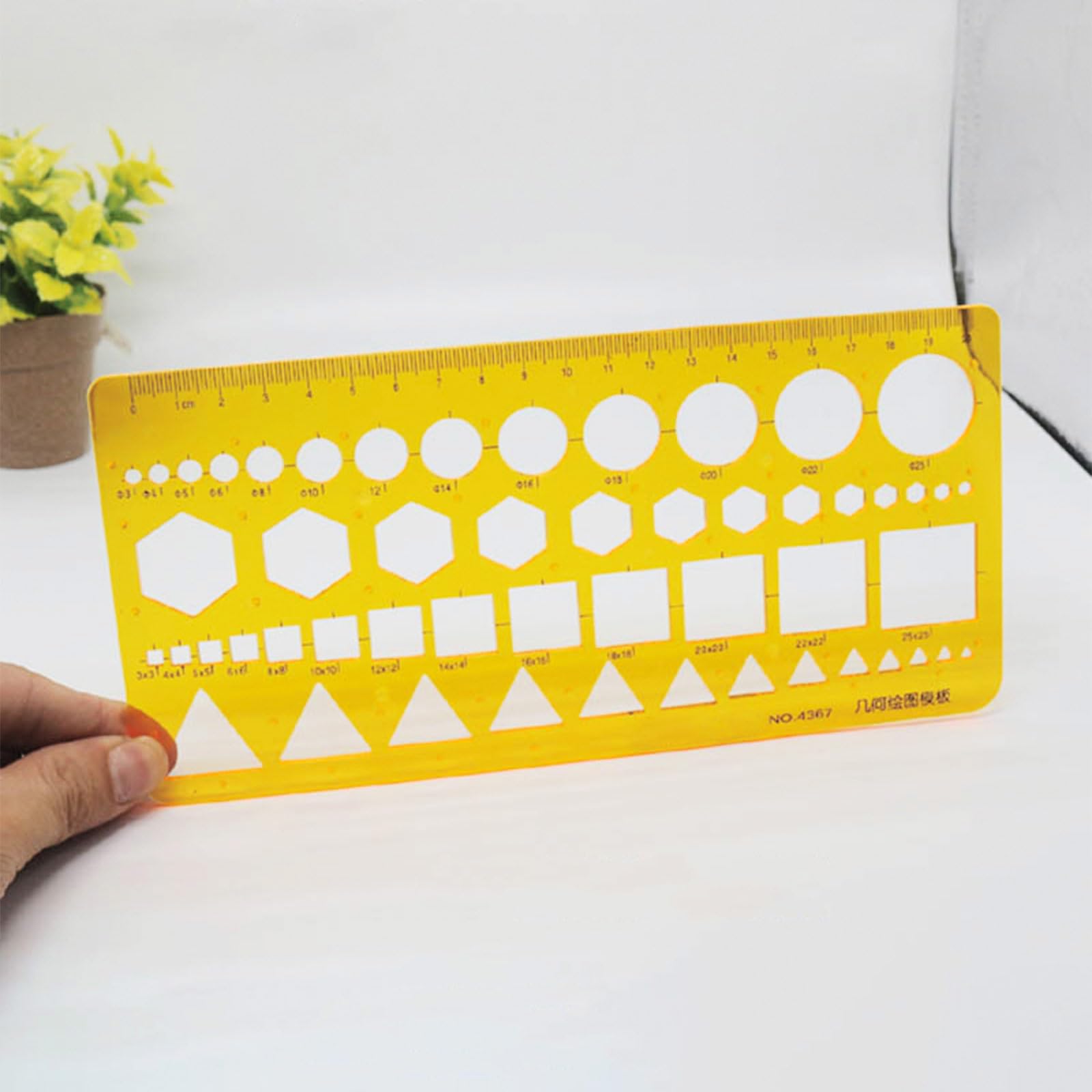 1 PC Geometric Drawing Template with Circles Squares and Triangles Stencil Ruler for Engineering Drafting Architecture School and Office Supplies - Image 3
