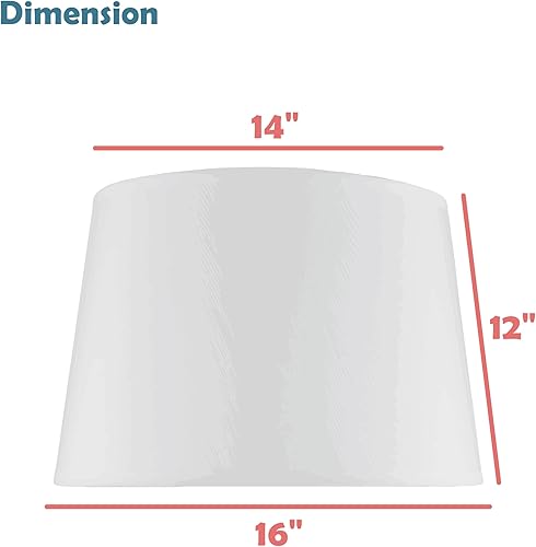 Vista 3 de Aspen Creative 32020A Transitional Empire Shape Spider Fitter Lamp Shade in White, 14" Top x 16" Bottom x 12" Slant Height Blanco