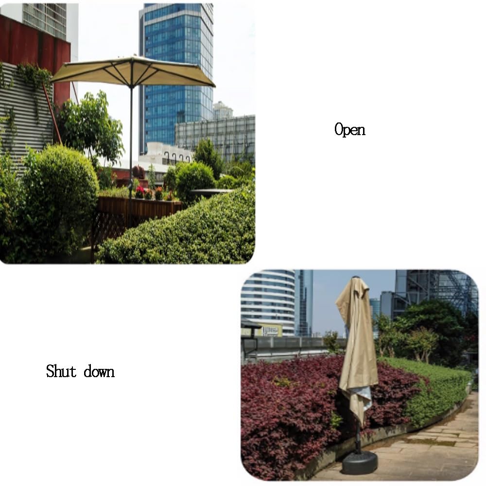 Ombrellone semicircolare da Esterno da 3 Metri – Piccolo ombrellone da Giardino con 5 Stecche per Balcone, Finestra e Parete – Design semicircolare Versatile per Protezione Solare e Ombra
