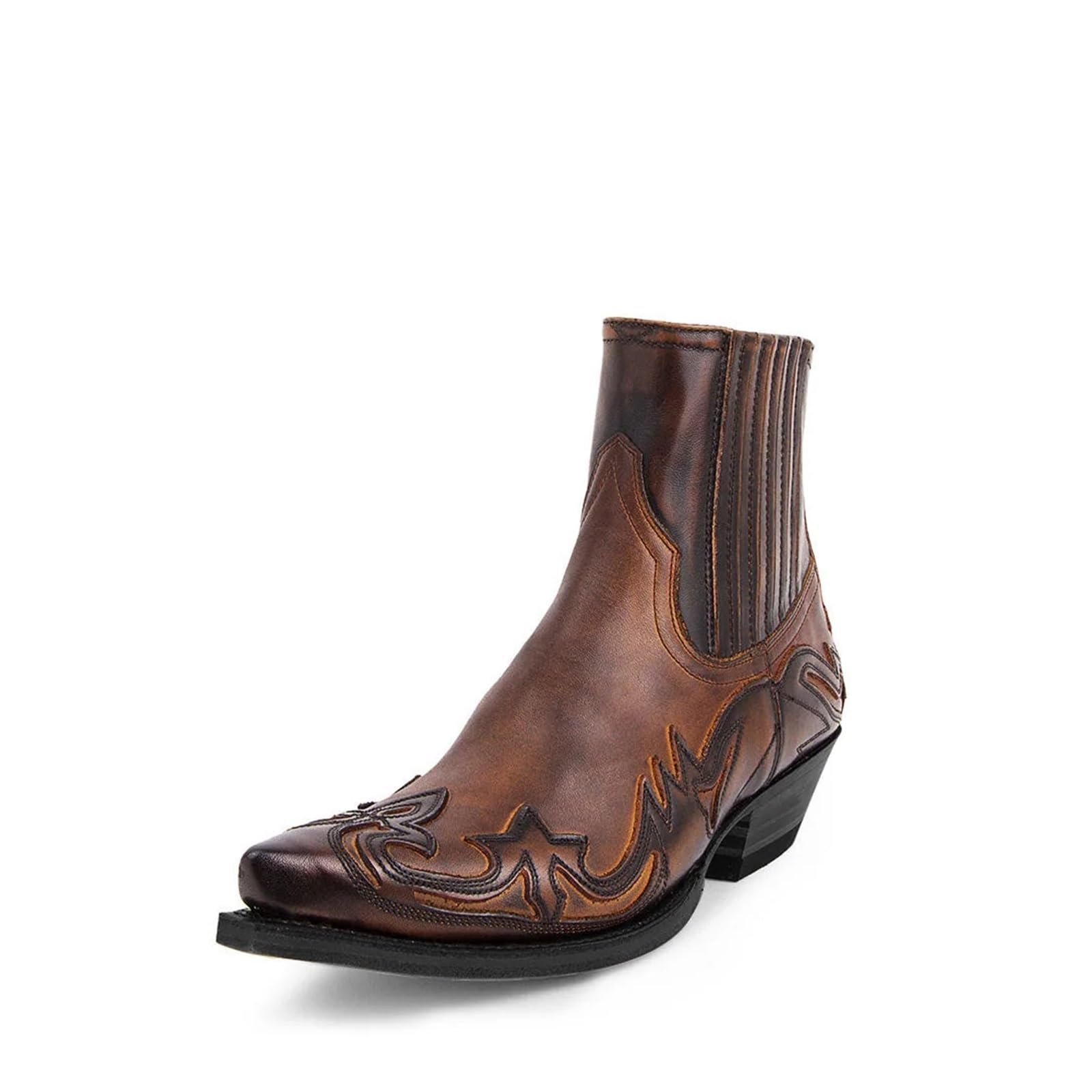 Botas Vaqueras Hombre Botas de Hombre, Botines de cuña for Hombre, Botas Vaqueras Occidentales, Zapatos de Cuero Unisex for Hombre, Resistentes(Brown,42)